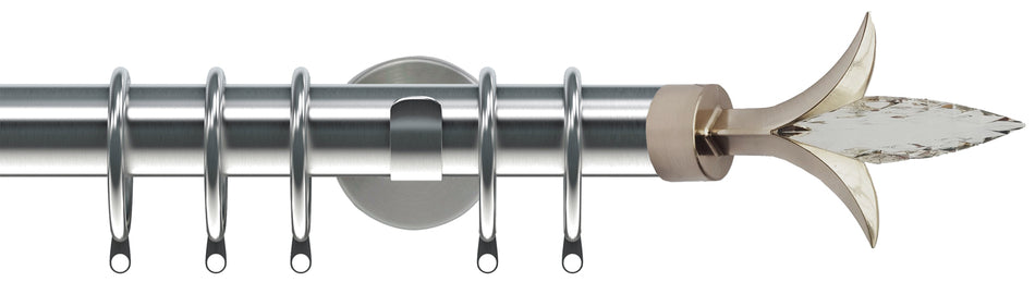 Speedy 35mm Poles Apart IDC Metal Pole Satin Silver Fleur de Lys