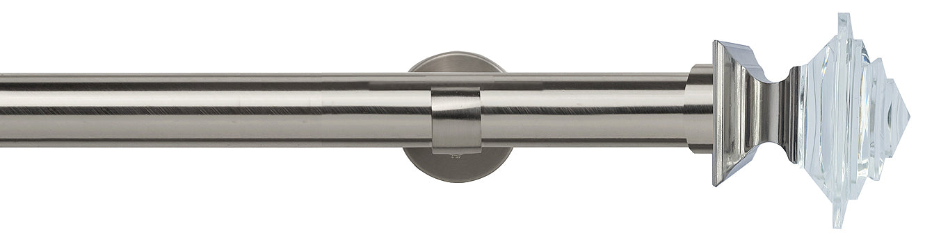 Speedy 35mm Poles Apart IDC Metal Eyelet Pole Satin Silver, Luxe Aztec