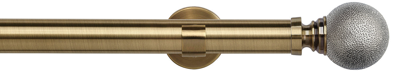 Speedy 35mm Poles Apart IDC Metal Eyelet Pole Antique Brass, Textured Ball