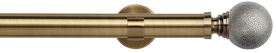 Speedy 35mm Poles Apart IDC Metal Eyelet Pole Antique Brass, Textured Ball