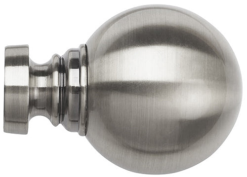 Speedy Poles Apart 35mm Pole Finials Satin Silver, Globe
