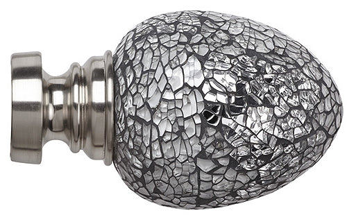 Speedy Poles Apart 35mm Pole Finials Satin Silver, Alexia