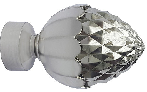 Speedy Poles Apart 35mm Pole Finials Satin Silver, Acorn