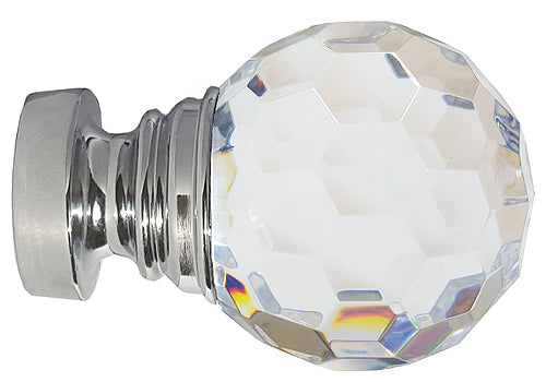 Speedy Poles Apart 35mm Pole Finials Chrome, Acrylic Ball