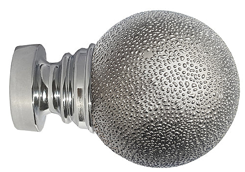 Speedy Poles Apart 35mm Pole Finials Chrome, Textured Ball