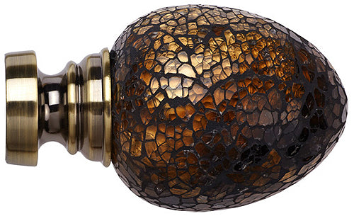 Speedy Poles Apart 35mm Pole Finials Antique Brass, Alexia