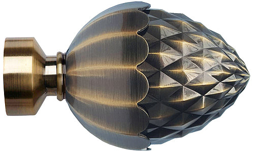 Speedy Poles Apart 35mm Pole Finials Antique Brass, Acorn