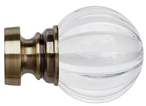 Speedy Poles Apart 35mm Pole Finials Antique Brass, Segmented Ball