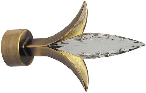 Speedy Poles Apart 35mm Pole Finials Antique Brass, Fleur de Lys