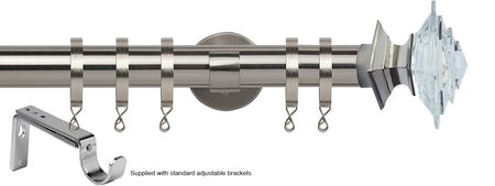 Speedy 35mm Poles Apart Metal Pole Standard Satin Silver Luxe Aztec