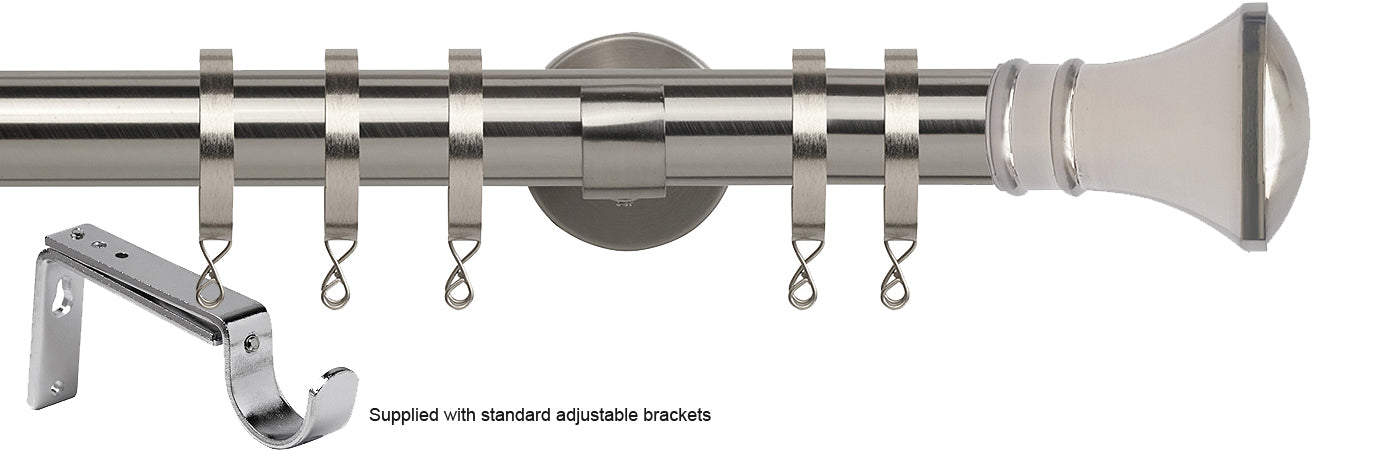 Speedy 35mm Poles Apart Metal Pole Standard Satin Silver Trumpet