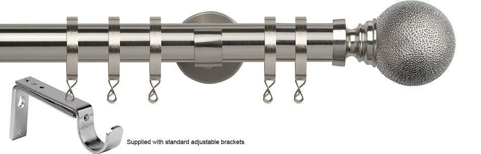 Speedy 35mm Poles Apart Metal Pole Standard Satin Silver Textured Ball