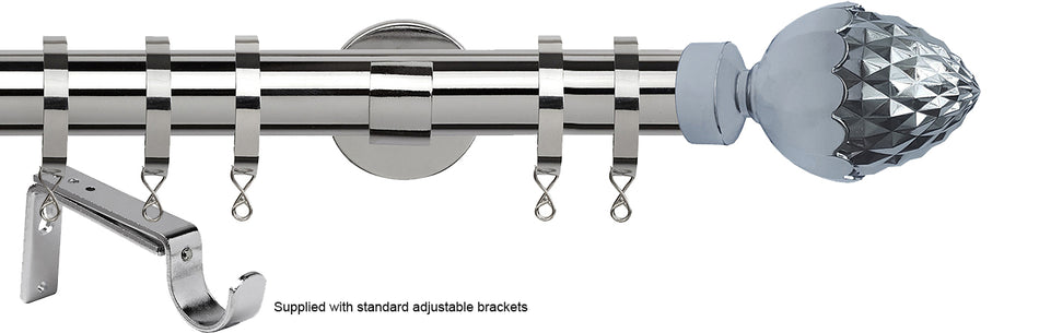Speedy 35mm Poles Apart Metal Pole Standard Chrome Acorn