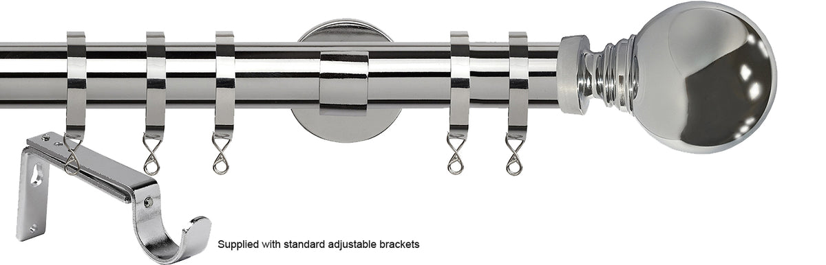 Speedy 35mm Poles Apart Metal Pole Standard Chrome Globe