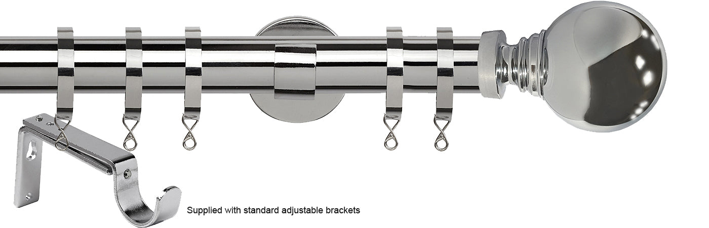 Speedy 35mm Poles Apart Metal Pole Standard Chrome Globe