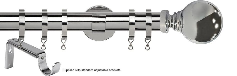 Speedy 35mm Poles Apart Metal Pole Standard Chrome Globe