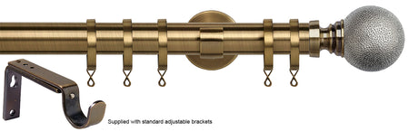 Speedy 35mm Poles Apart Metal Pole Standard Antique Brass Textured Ball