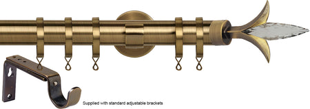 Speedy 35mm Poles Apart Metal Pole Standard Antique Brass Fleur de Lys