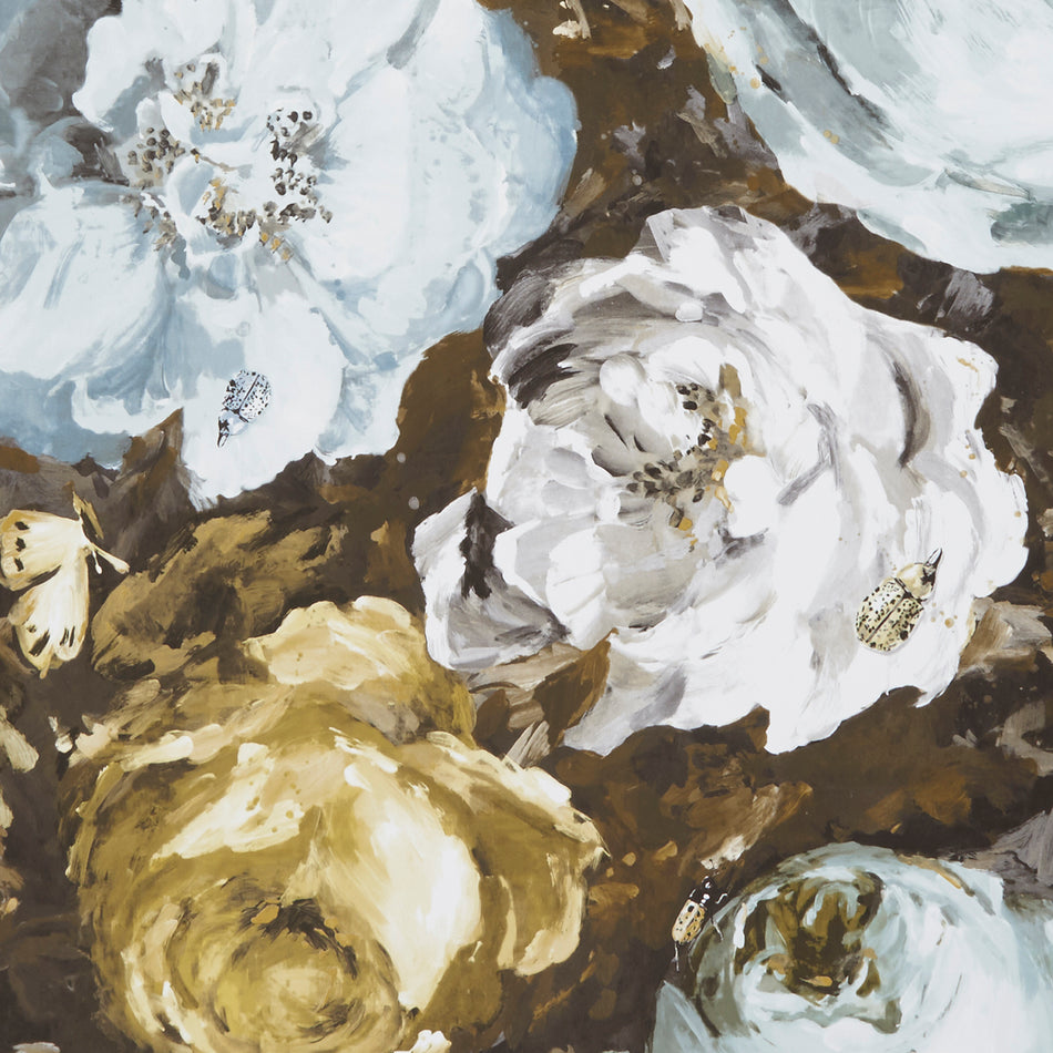 Clarke & Clarke Botanica Floretta Mineral/Charcoal Wallpaper