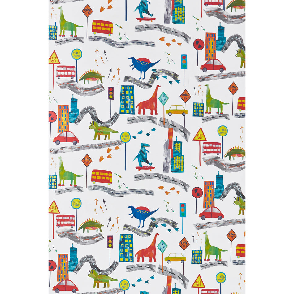 Prestigious Textiles Big Adventure T-rex Town Jungle Wallpaper
