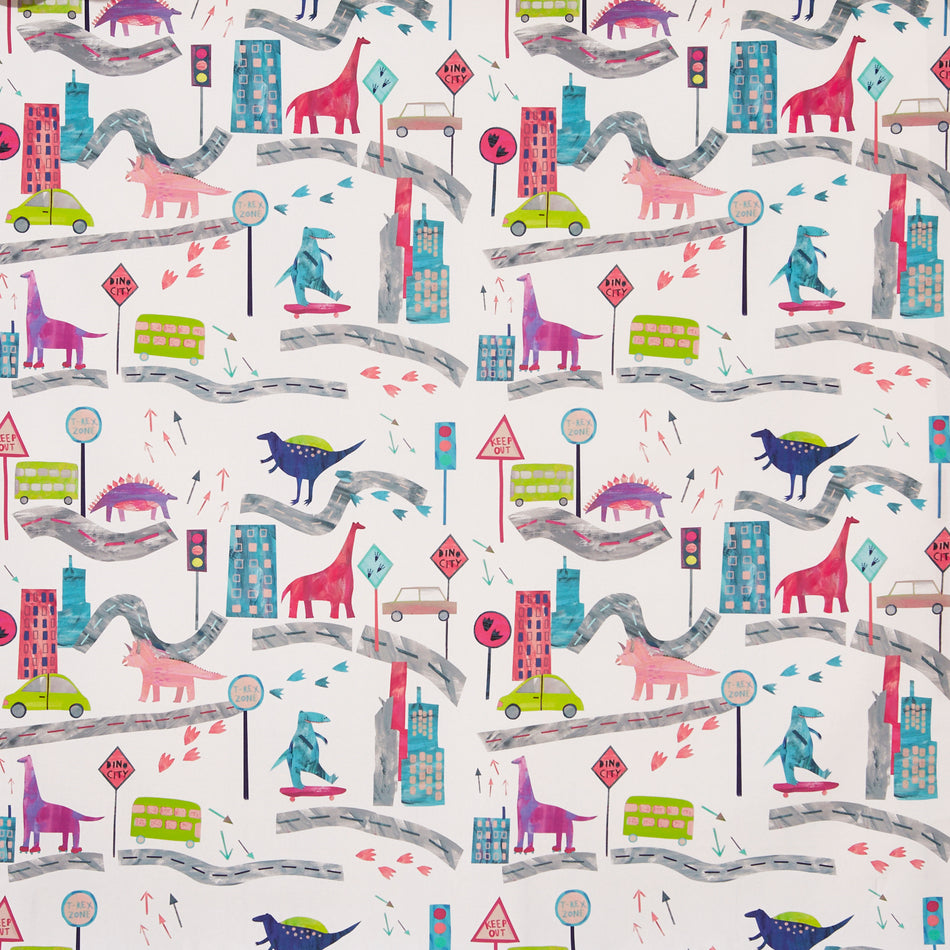 Prestigious Textiles Big Adventure Dino City Rainbow Fabric