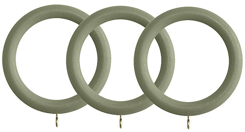 Renaissance Natur Shades 35mm Wood Curtain Pole Rings, Light Grey