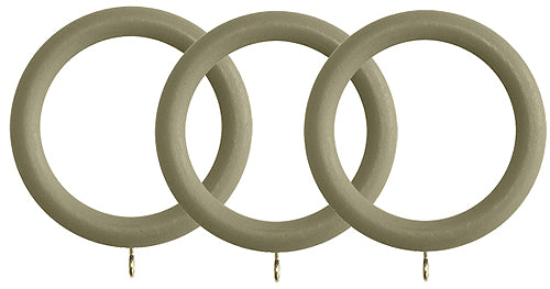 Renaissance Natur Shades 35mm Wood Curtain Pole Rings, Stone Grey