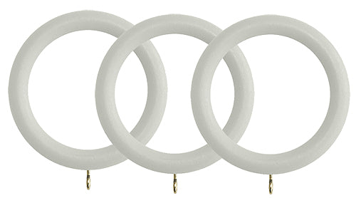 Renaissance Natur Shades 50mm Wood Curtain Pole Rings, Chalk White