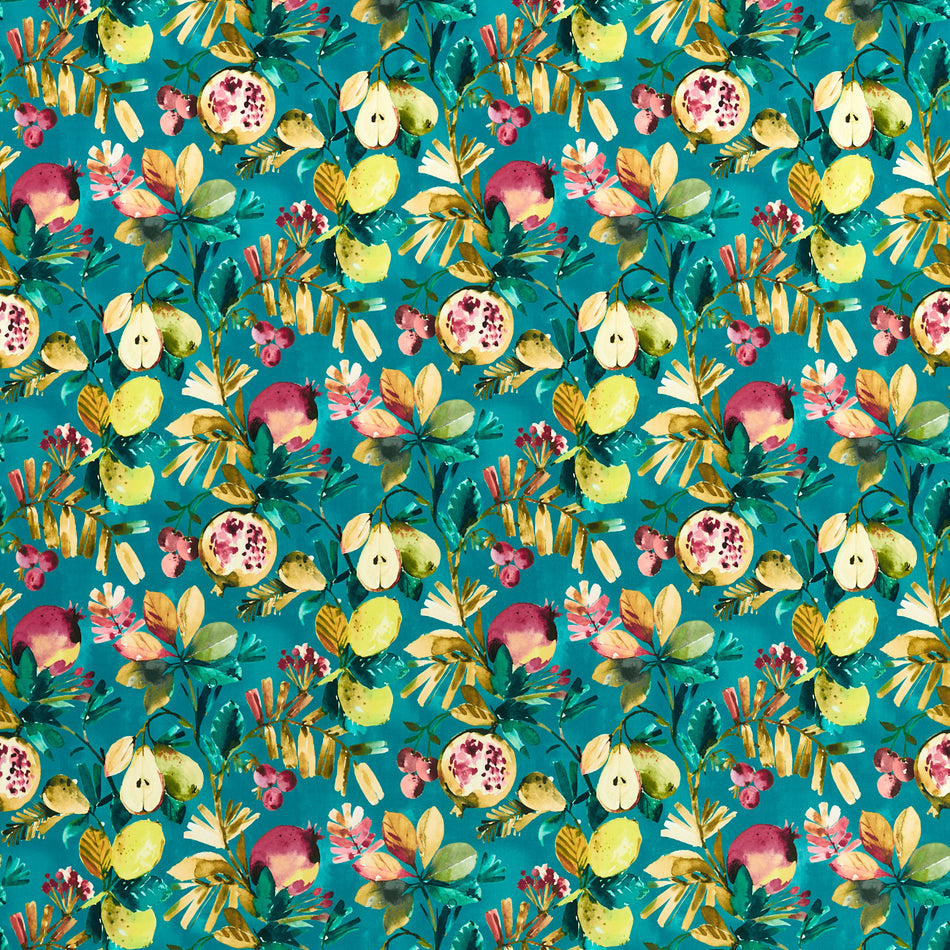 Studio G Amazonia Fruta Teal Velvet Fabric