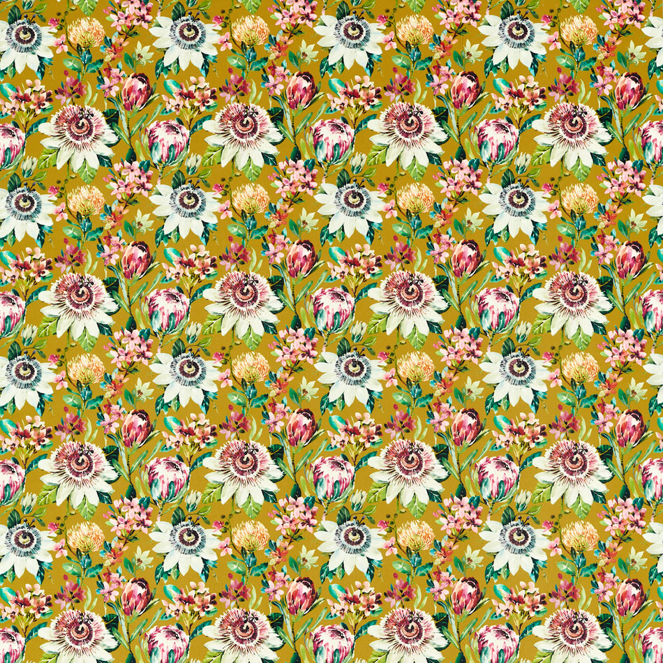 Studio G Amazonia Paradise Ochre Velvet Fabric