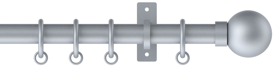 Arc 25mm Metal Pole Soft Silver, Ball