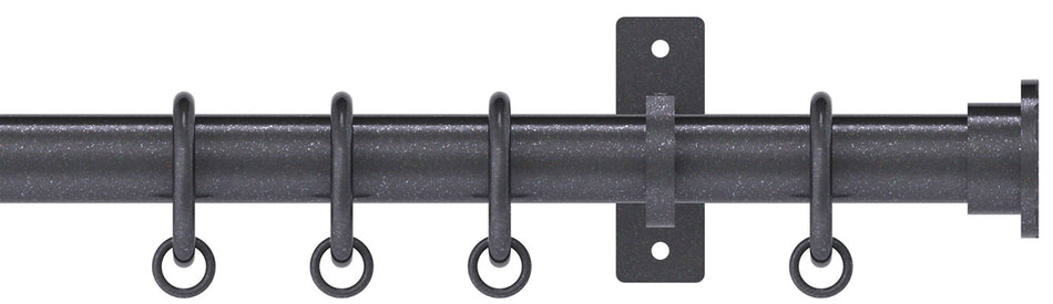 Arc 25mm Metal Pole Gunmetal, Hammered Disc