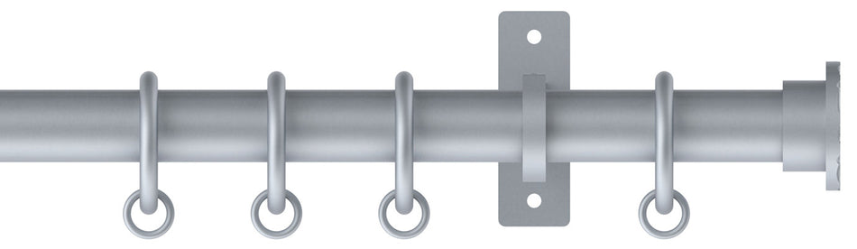 Arc 25mm Metal Pole Soft Silver, Hammered Disc
