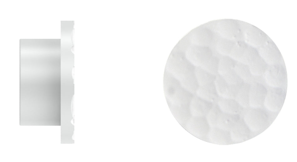 Arc 25mm Finial only, Hammered Disc, China White