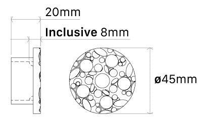 Arc 25mm Finial only, Hammered Disc, Linen