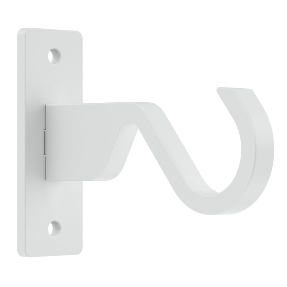 Arc 25mm Metal End Bracket, China White