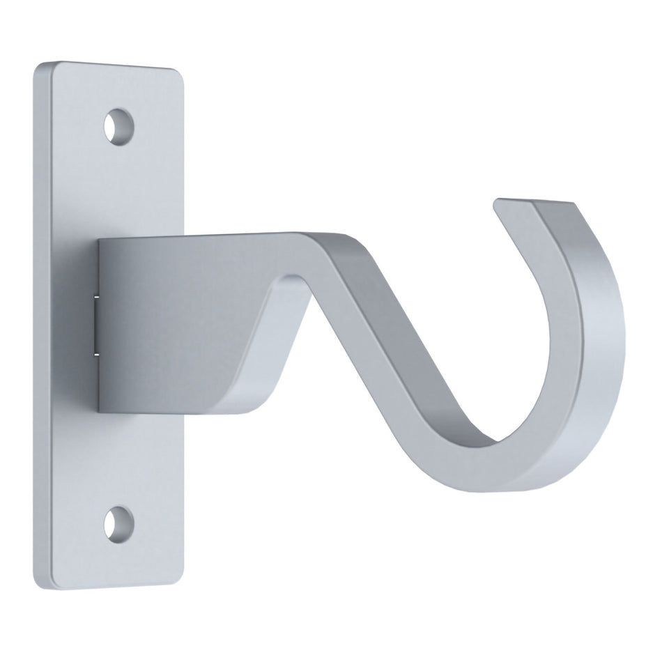 Arc 25mm Metal End Bracket, Soft Silver