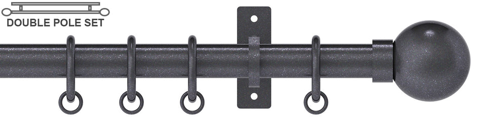 Arc 25mm Metal Double Pole Gun Metal, Ball