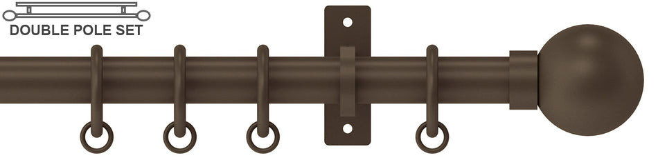 Arc 25mm Metal Double Pole Mocha, Ball
