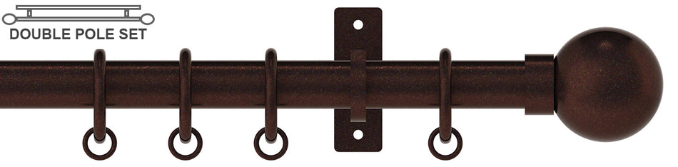 Arc 25mm Metal Double Pole Bronze, Ball