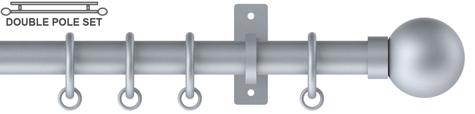 Arc 25mm Metal Double Pole Soft Silver, Ball