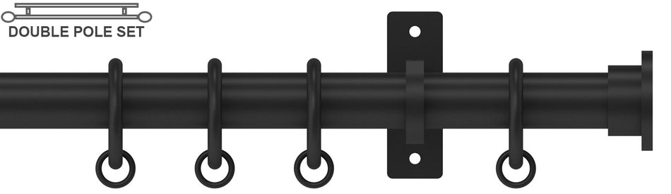 Arc 25mm Metal Double Pole Soft Black, Disc