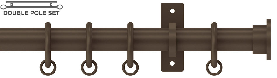 Arc 25mm Metal Double Pole Mocha, Disc