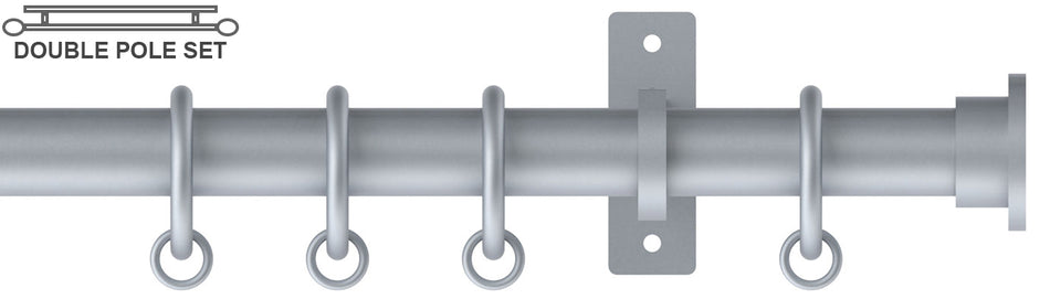 Arc 25mm Metal Double Pole Soft Silver, Disc