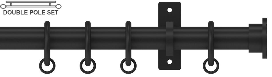 Arc 25mm Metal Double Pole Soft Black, Hammered Disc