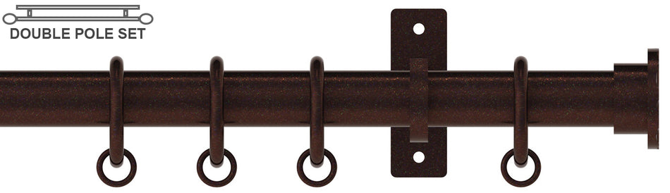 Arc 25mm Metal Double Pole Bronze, Hammered Disc