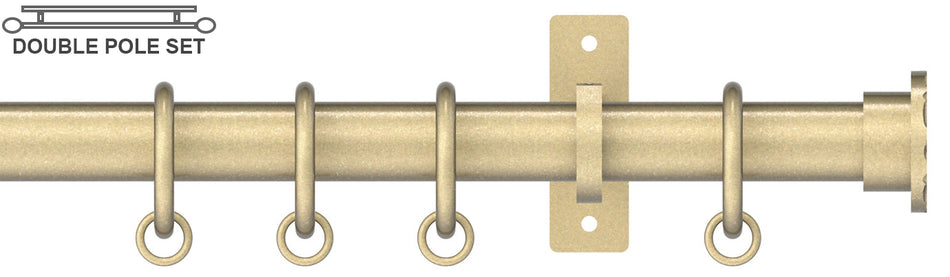 Arc 25mm Metal Double Pole Soft Brass, Hammered Disc