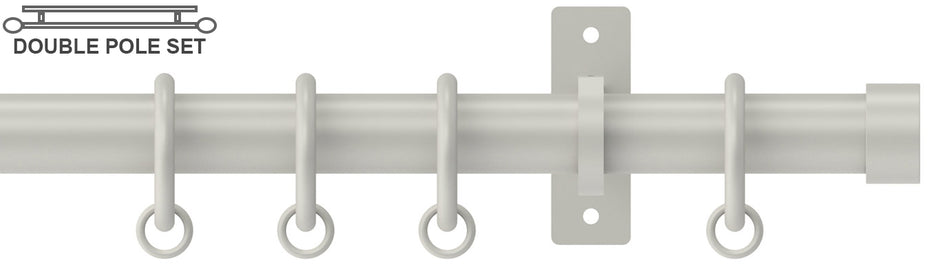 Arc 25mm Metal Double Pole Warm Grey, Stud