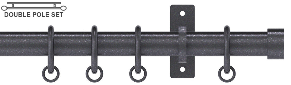 Arc 25mm Metal Double Pole Gun Metal, Stud