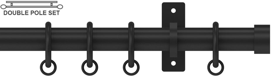 Arc 25mm Metal Double Pole Soft Black, Stud